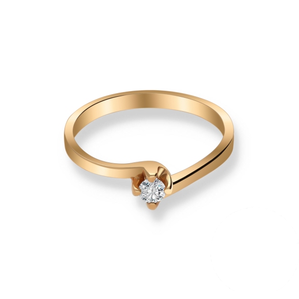 Pierścionek Złoty Z Brylantem 0,10ct RS0076