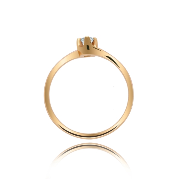 Pierścionek Złoty Z Brylantem 0,10ct RS0076