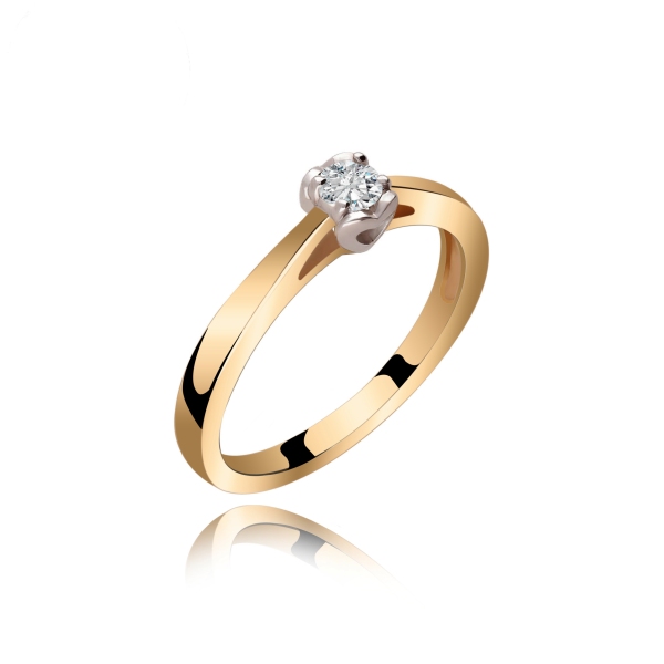 Pierścionek Złoty Z Brylantem 0,15ct RS0122