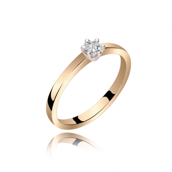 Pierścionek Złoty Z Brylantem 0,15ct RS0362