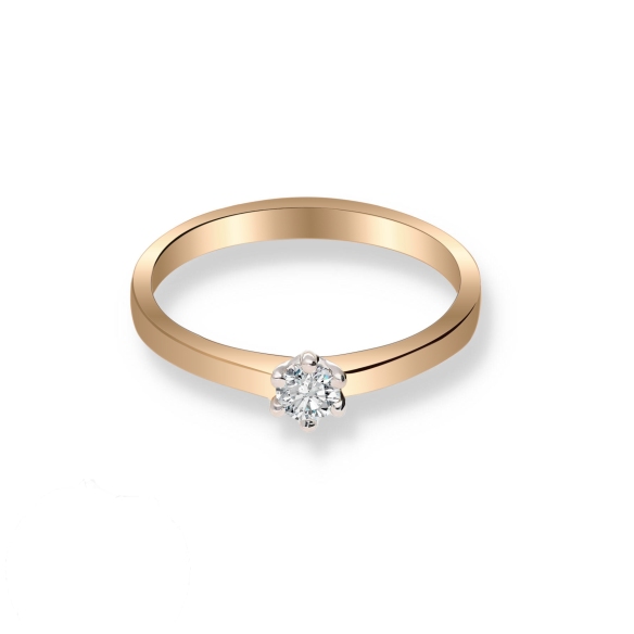 Pierścionek Złoty Z Brylantem 0,15ct RS0362