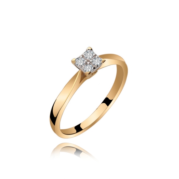 Pierścionek Złoty Z Brylantami 0,12ct RS0396