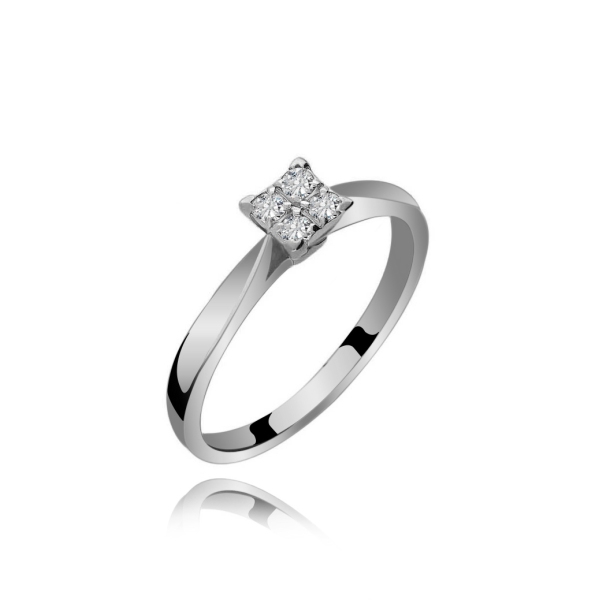 Pierścionek Złoty Z Brylantami 0,12ct RS0396