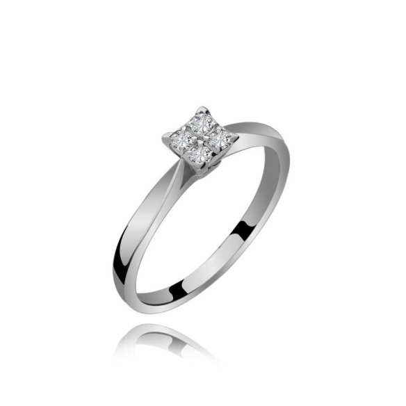 Pierścionek Złoty Z Brylantami 0,12ct RS0396
