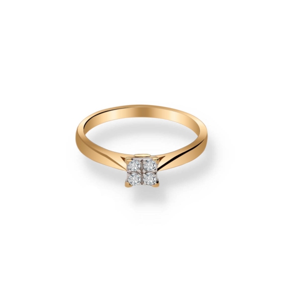 Pierścionek Złoty Z Brylantami 0,12ct RS0396