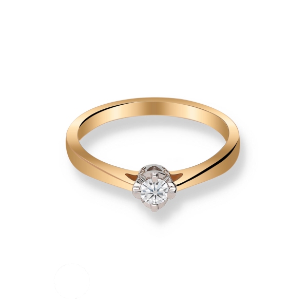 Pierścionek Złoty Z Brylantem 0,10ct RS0269
