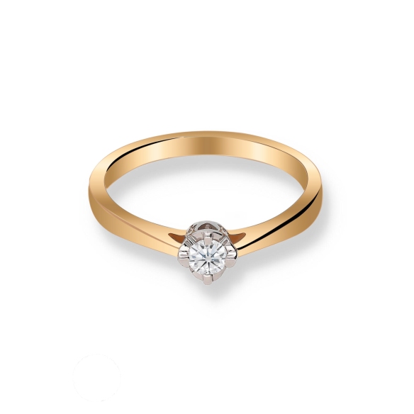 Pierścionek Złoty Z Brylantem 0,10ct RS0269