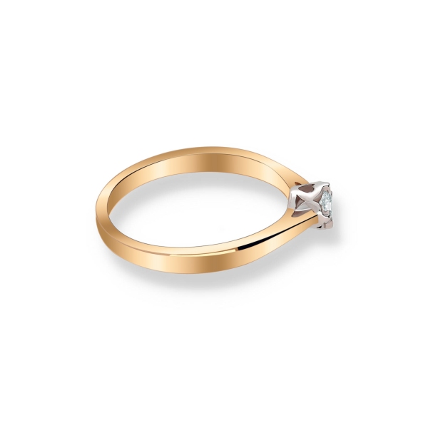 Pierścionek Złoty Z Brylantem 0,10ct RS0269