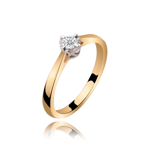 Pierścionek Złoty Z Brylantem 0,10ct RS0269