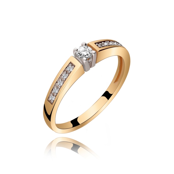 Pierścionek Złoty Z Brylantami 0,15ct RS0026
