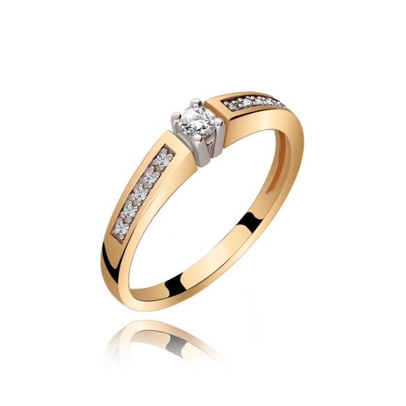 Pierścionek Złoty Z Brylantami 0,15ct RS0026