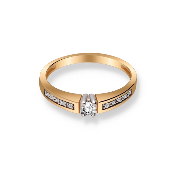 Pierścionek Złoty Z Brylantami 0,15ct RS0026