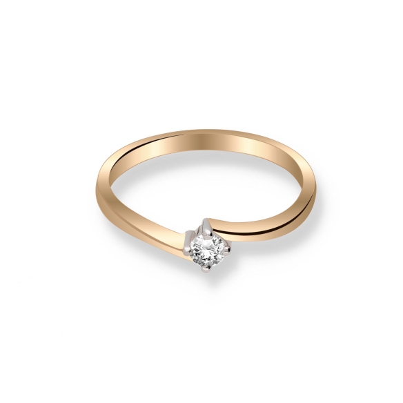 Pierścionek Złoty Z Brylantem 0,10ct RS0252