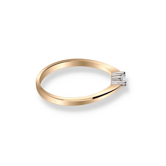 Pierścionek Złoty Z Brylantem 0,10ct RS0252