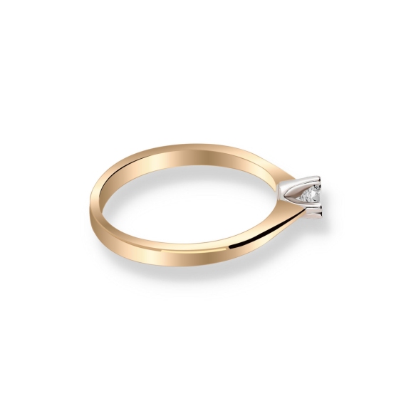 Pierścionek Złoty Z Brylantem 0,10ct RS0365
