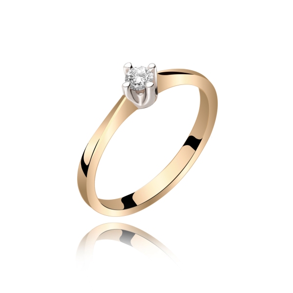 Pierścionek Złoty Z Brylantem 0,10ct RS0365
