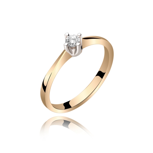 Pierścionek Złoty Z Brylantem 0,10ct RS0365