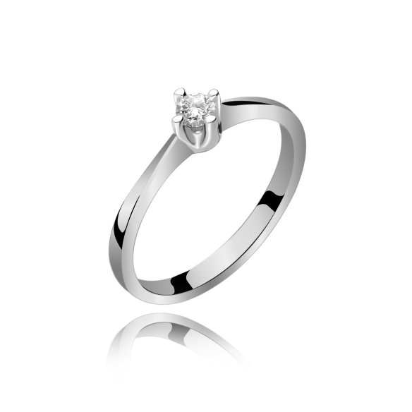 Pierścionek Złoty Z Brylantem 0,10ct RS0365