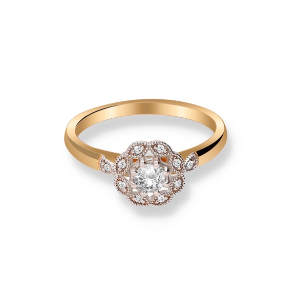 Pierścionek Złoty Z Brylantami 0,26ct RS0370