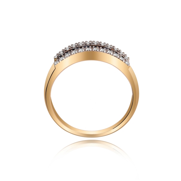 Pierścionek Złoty Z Brylantami I Szafirami RSV0024