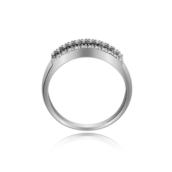 Pierścionek Złoty Z Brylantami I Szafirami RSV0024