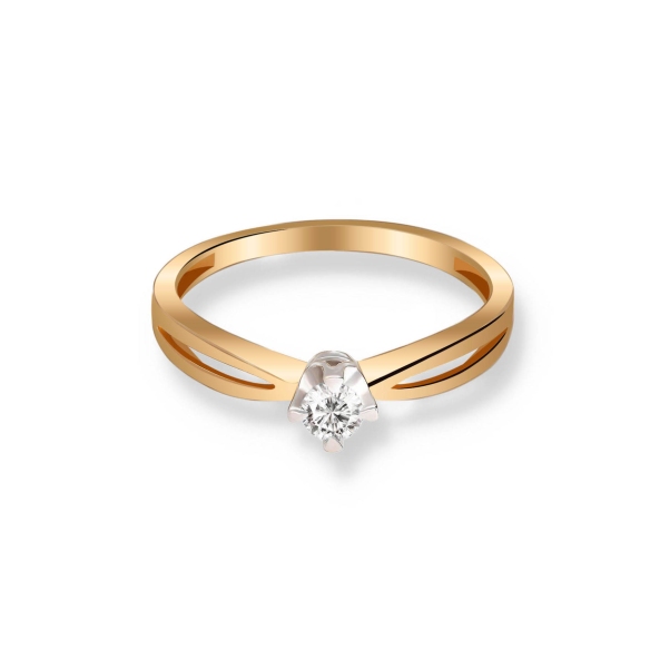 Pierścionek Złoty Z Brylantem 0,15ct RS0038