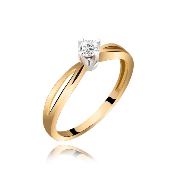 Pierścionek Złoty Z Brylantem 0,15ct RS0038
