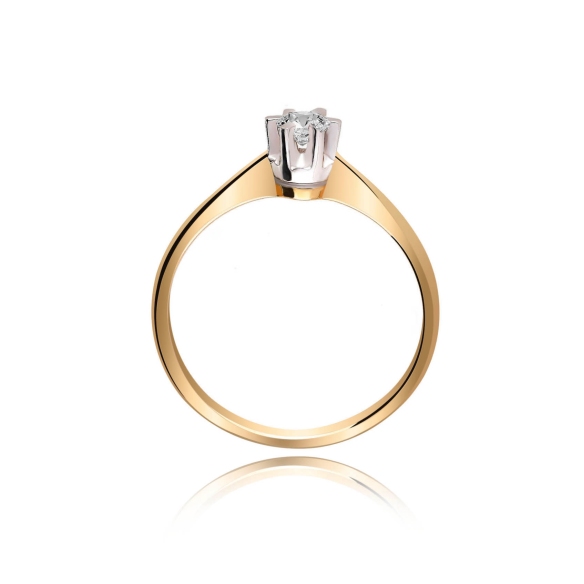 Pierścionek Złoty Z Brylantem 0,15 ct RS0298