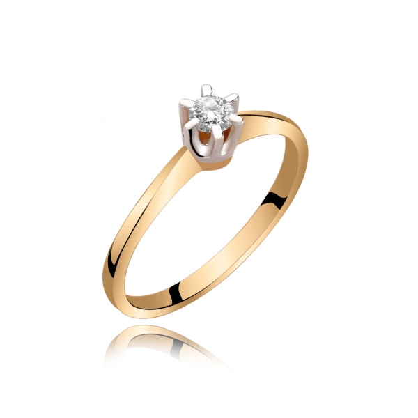 Pierścionek Złoty Z Brylantem 0,15 ct RS0298