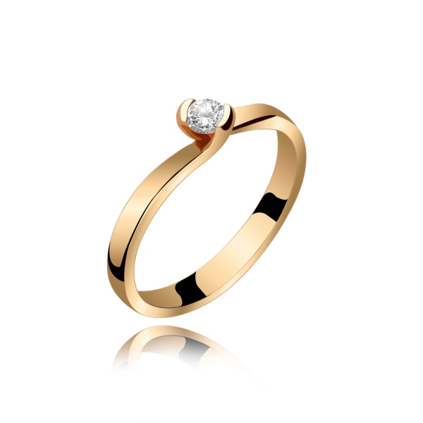 Pierścionek Złoty Z Brylantem 0,15ct RS0367
