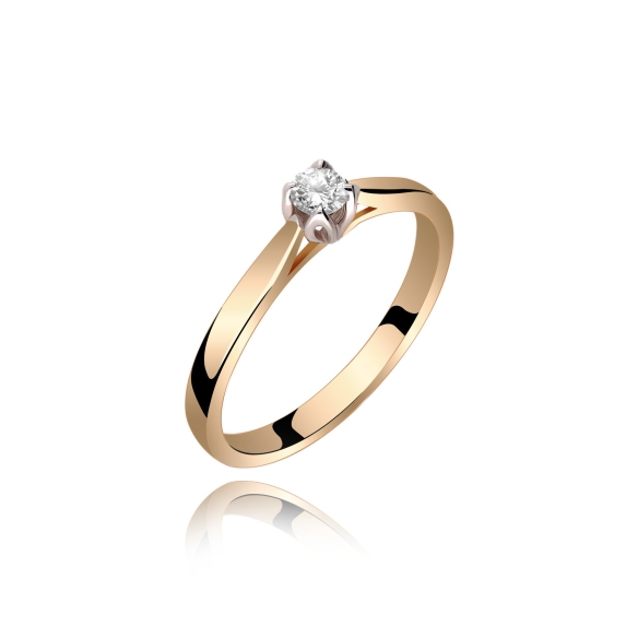 Pierścionek Złoty Z Brylantem 0,15ct RS0427