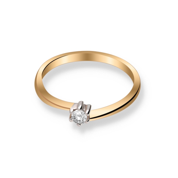Pierścionek Złoty Z Brylantem 0,10ct RS0386