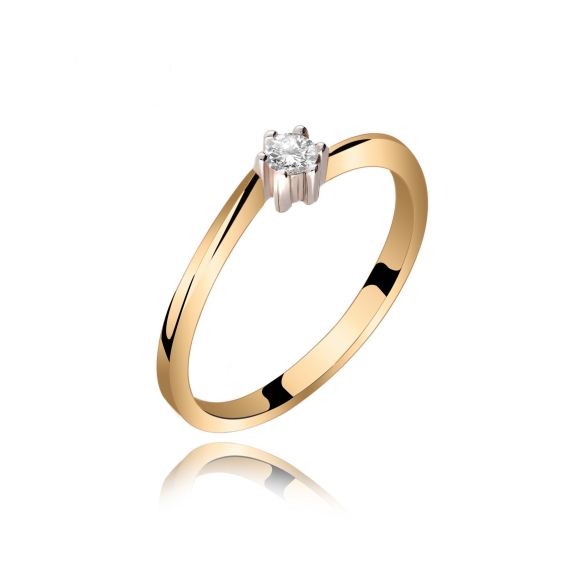 Pierścionek Złoty Z Brylantem 0,10ct RS0386