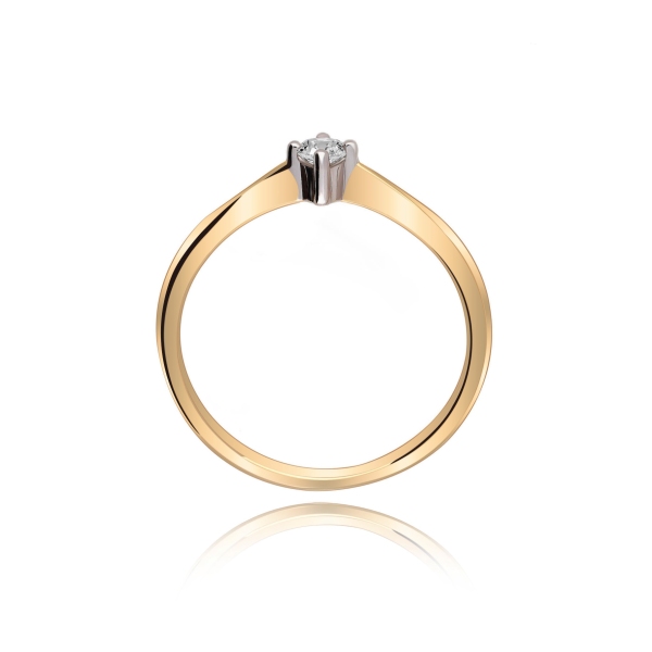 Pierścionek Złoty Z Brylantem 0,10ct RS0249