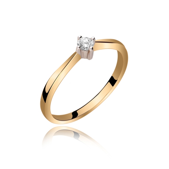 Pierścionek Złoty Z Brylantem 0,10ct RS0249