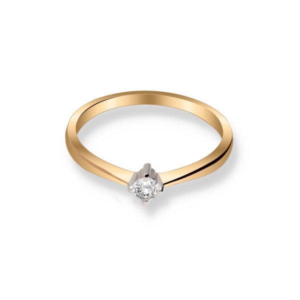Pierścionek Złoty Z Brylantem 0,10ct RS0249