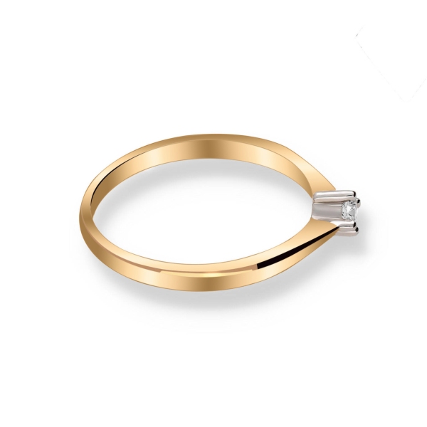 Pierścionek Złoty Z Brylantem 0,10ct RS0249