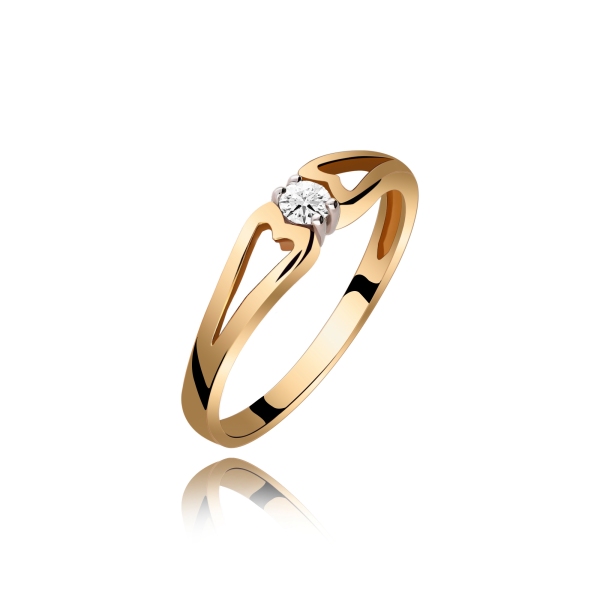 Pierścionek Złoty Z Brylantem 0,10ct RS0123