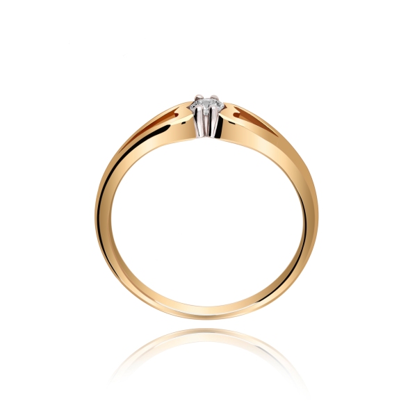 Pierścionek Złoty Z Brylantem 0,10ct RS0123