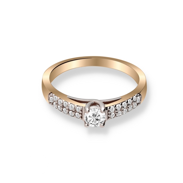 Pierścionek Złoty Z Brylantami 0,42ct RS0127