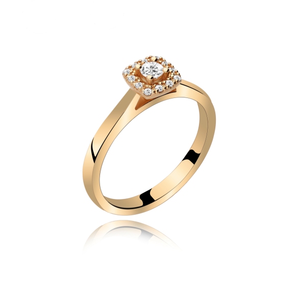 Pierścionek Złoty Z Brylantami 0,16ct RSTB997