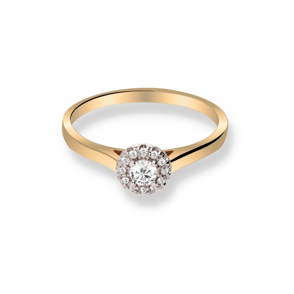 Pierścionek Złoty Z Brylantami 0,18ct RSM0001