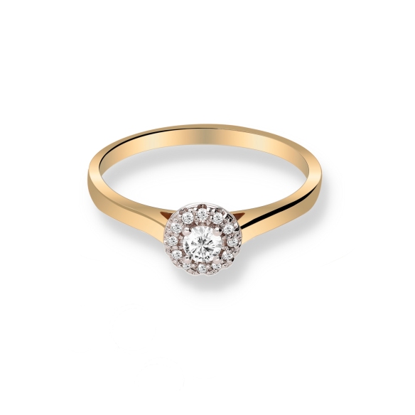 Pierścionek Złoty Z Brylantami 0,18ct RSM0001