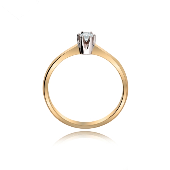 Pierścionek Złoty Z Brylantem 0,10ct RS0039