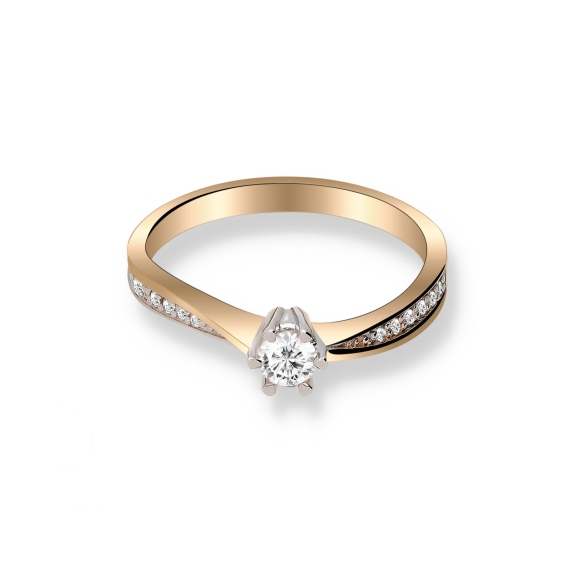 Pierścionek Złoty Z Brylantami 0,21ct RS0258