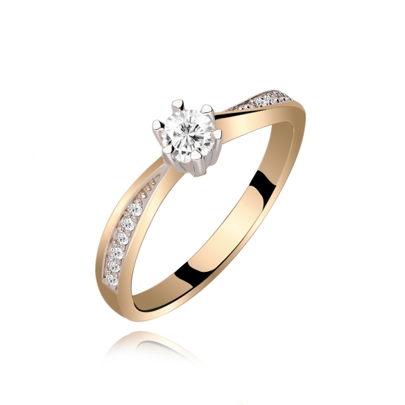 Pierścionek Złoty Z Brylantami 0,21ct RS0258