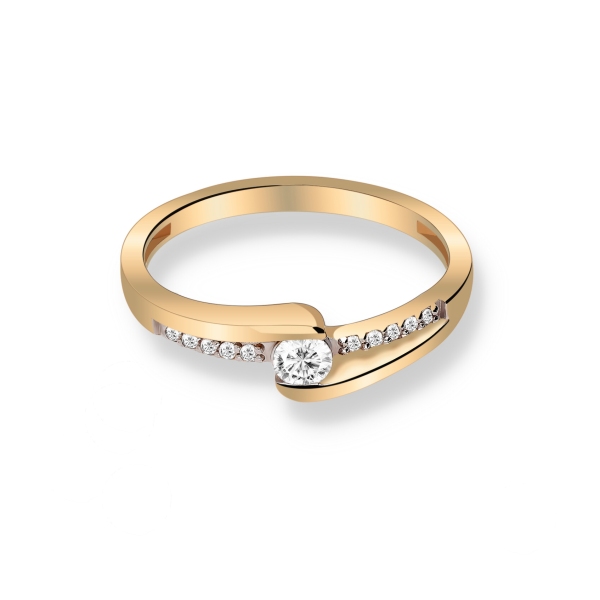 Pierścionek Złoty Z Brylantami 0,20ct RS0280