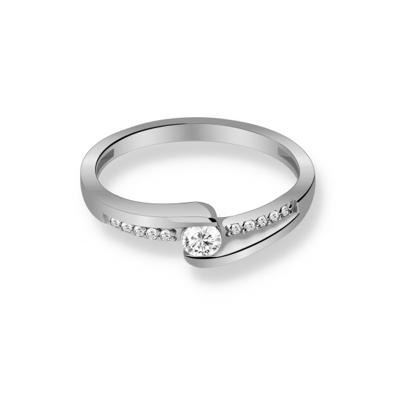 Pierścionek Złoty Z Brylantami 0,20ct RS0280