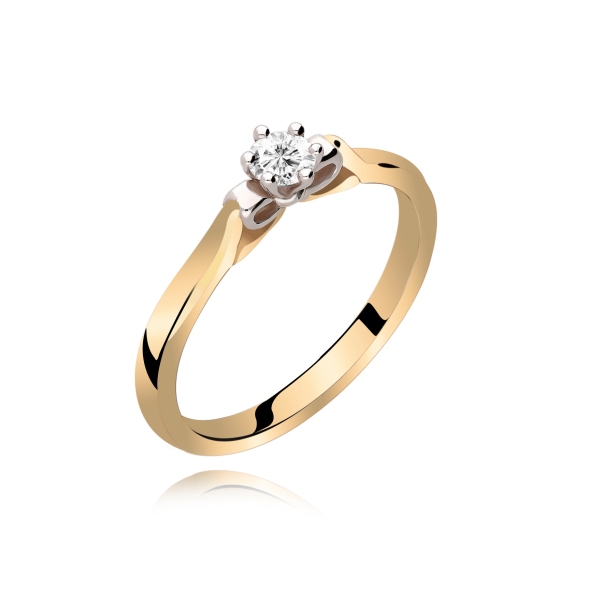 Pierścionek Złoty Z Brylantem 0,15ct RS0377
