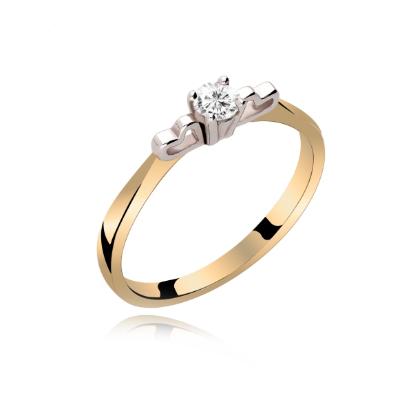 Pierścionek Złoty Z Brylantem 0,15ct RS0267